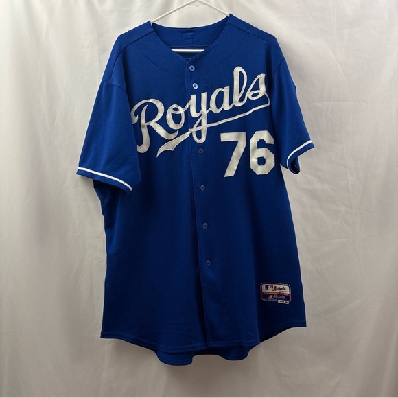Majestic Other - Evan Sisk Kansas City Royals Jersey Men’s Sz 48 Authentic Cool Base MLB Blue XL